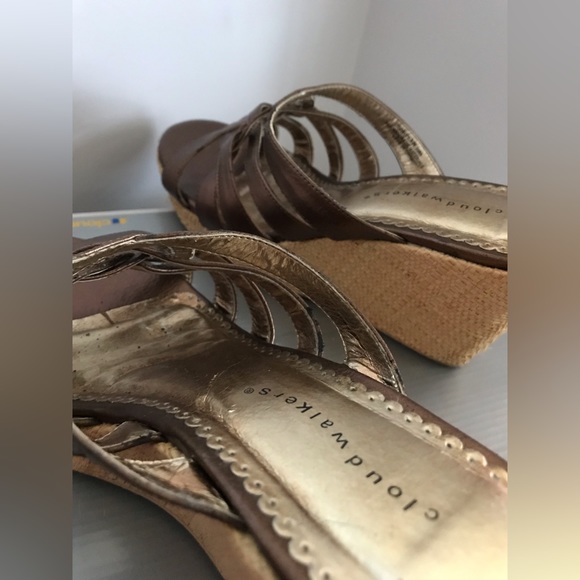 Cloud walker bronze trinity wedge slip on sandal 8W - Picture 11 of 16